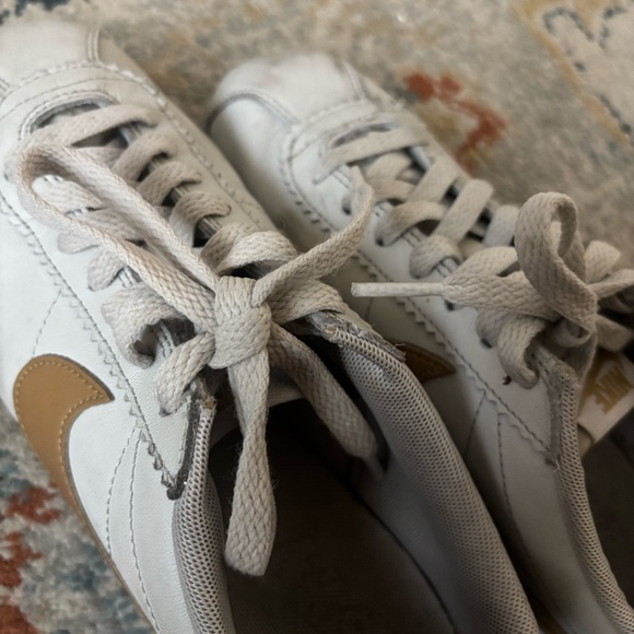 Nike Women's Cortez Sneakers in Off White and Gold - Picture 12 of 12